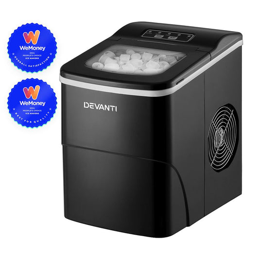 Portable Ice Cube Maker Machine 2L Home Bar Benchtop Easy Quick - Black