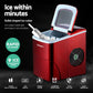 Portable Ice Cube Maker Machine 2L Home Bar Benchtop Easy Quick - Red