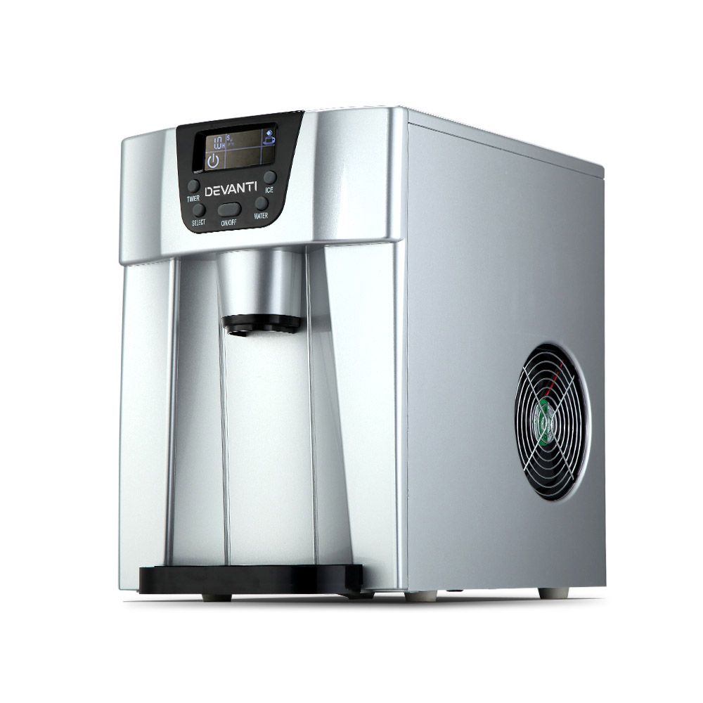 Ice Cube Maker & Water Dispenser 2L Portable - Silver