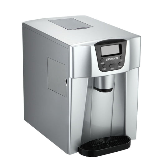 Ice Cube Maker & Water Dispenser 2L Portable - Silver