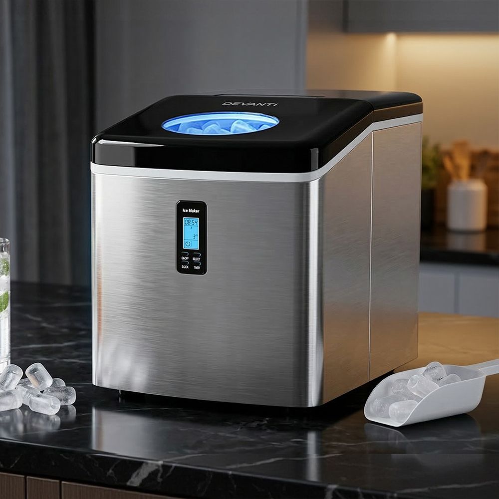 Portable Ice Cube Maker 3.2L, Stainless Steel