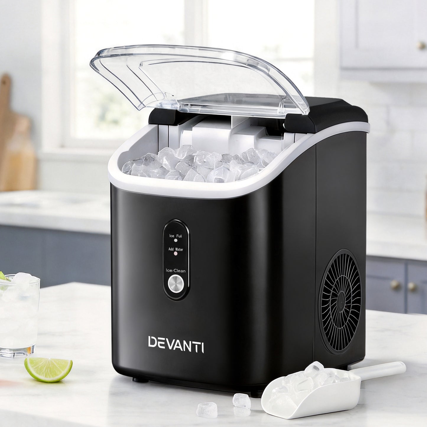 Portable Ice Maker Machine Nugget with Ice Cube 15kg Bar Countertop