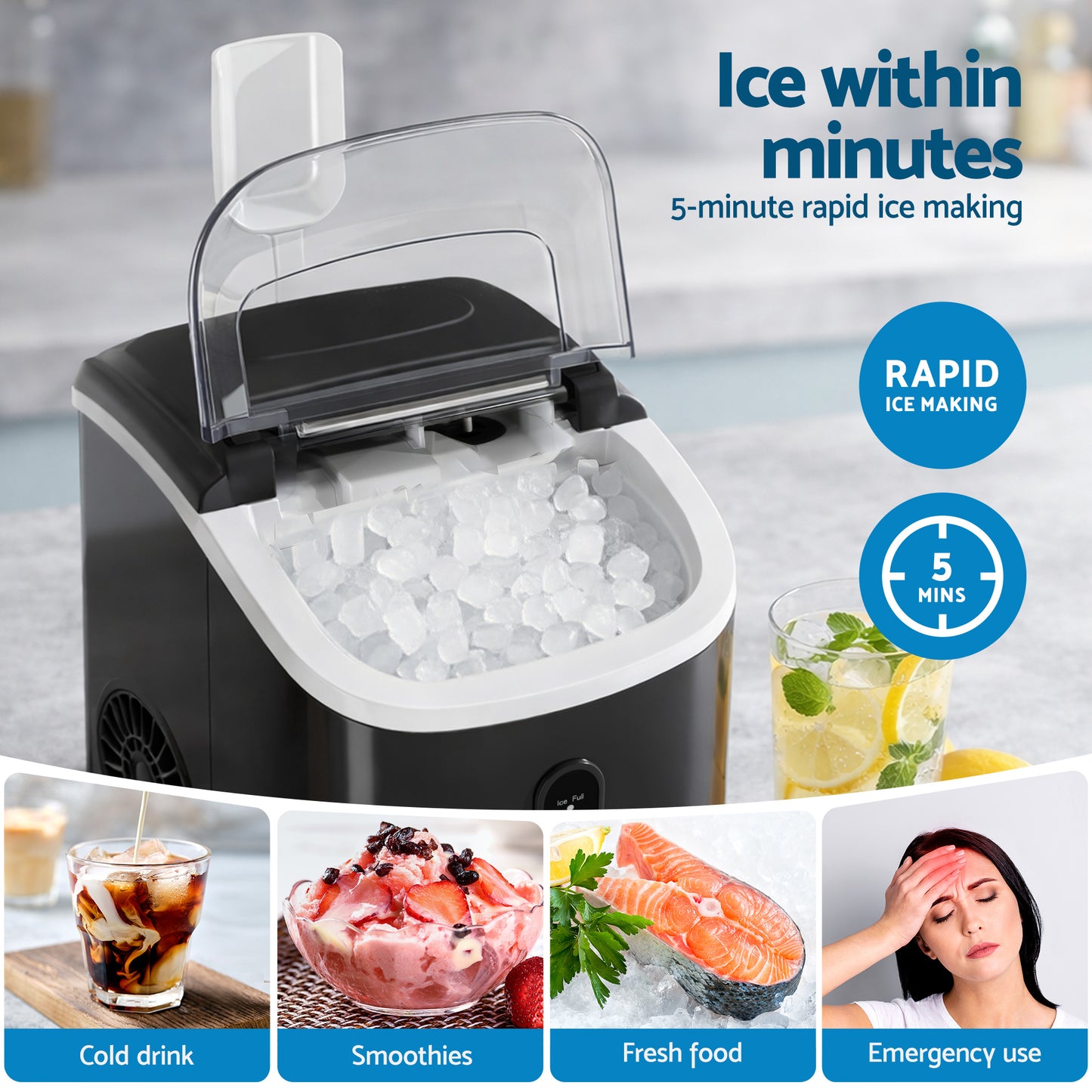 Nugget cube bar with countertop nuggetc ice maker machine