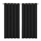 2x Blockout Curtains Panels 3 Layers Black