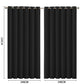 2x Blockout Curtains Panels 3 Layers Black