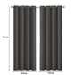 2x Blockout Curtains Panels 3 Layers Charcoal