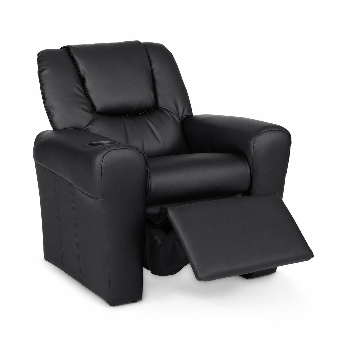 Kids Recliner Chair PU Leather Sofa Lounge Couch - Black