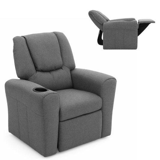 Kids Recliner Chair Linen Soft Sofa Lounge Couch