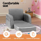 Keezi Kids Sofa 1 Seater Children Flip Open Couch Lounger Armchair Soft Grey