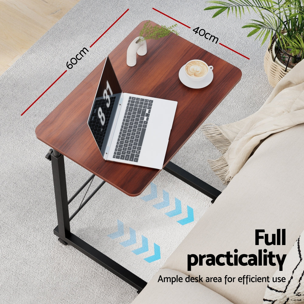 Desk with laptop table dark mobile la
