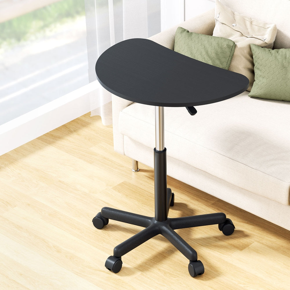 Laptop Desk Portable Height Adjustable Table CWheels 60CM Black