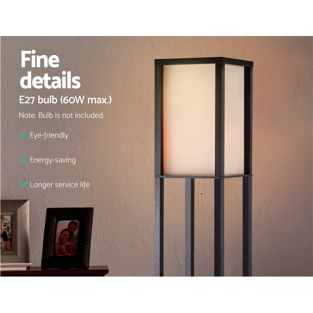 Floor Lamp LED Vintage Shelf Standing Wood