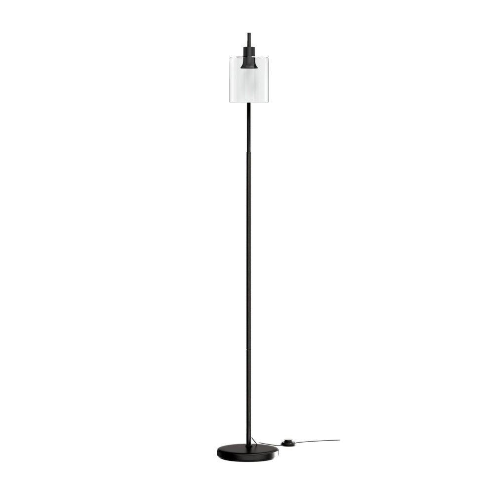 Floor Lamp Light Stand Modern Home Living Room Office Reading Glass Shade Black