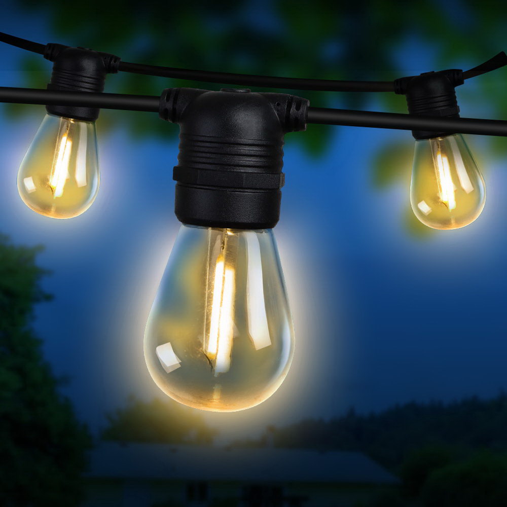 LED Festoon String Lights, 23 m, 20 Bulbs, S14, Wedding/Party/Christmas