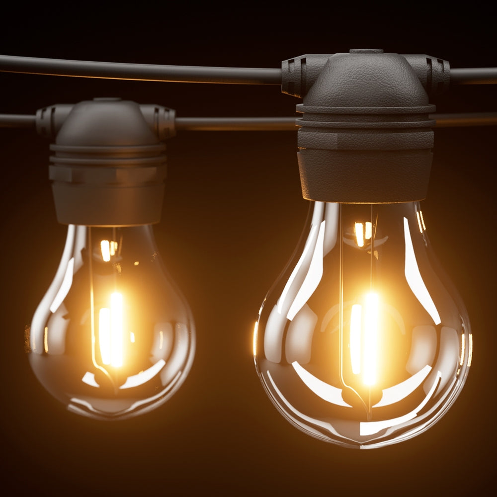 Solar Festoon Lights 17M Outdoor LED String Light Xmas Party - 2PCS