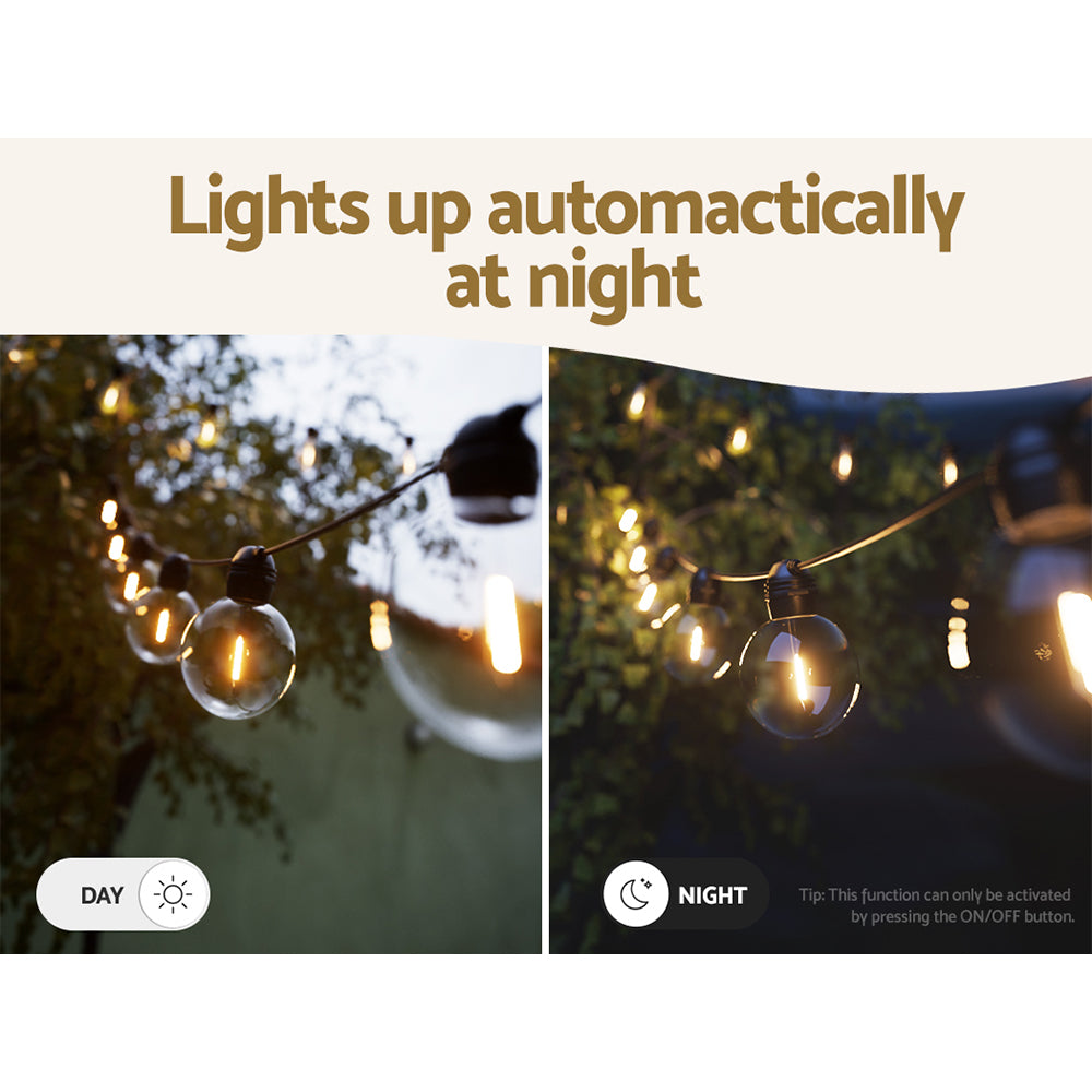 Solar Festoon Lights 17M Outdoor LED String Light for Wedding Party