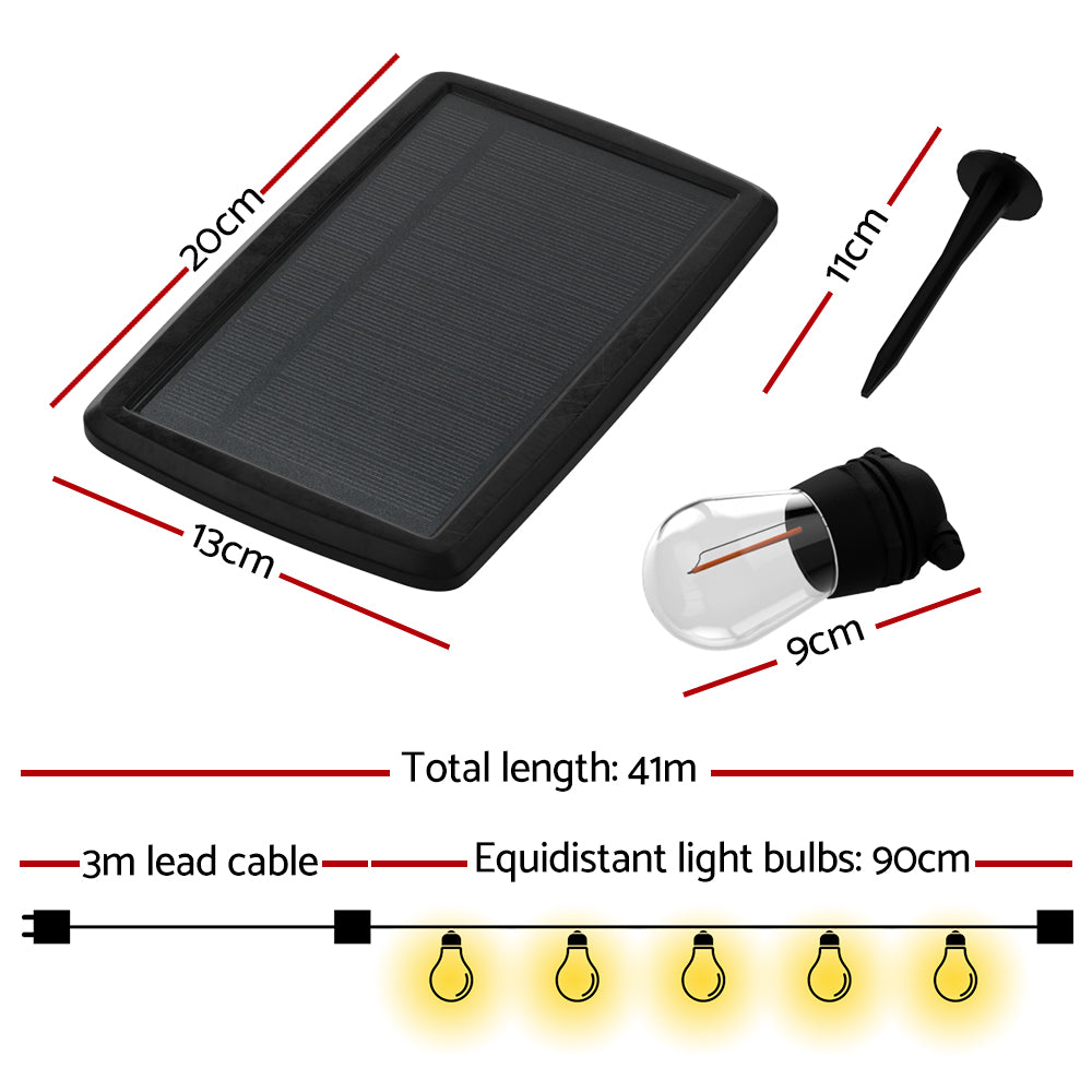 Solar Festoon Lights 41m Outdoor LED String Light Christmas Party