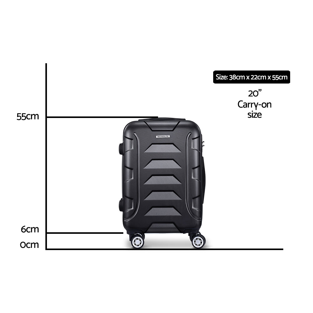 Luggage Travel Suitcase Set 20" Trolley Hard Case Strap Lightweight