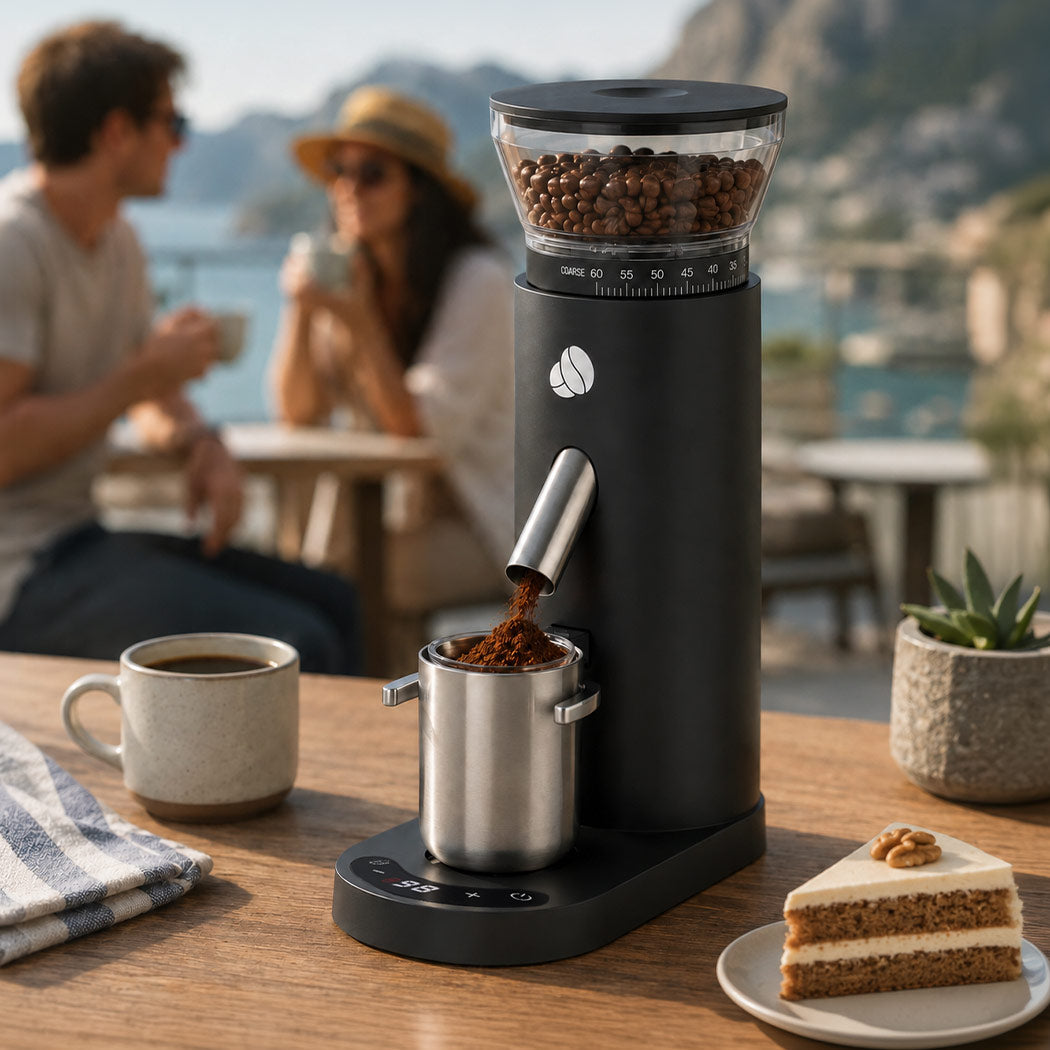 Spector Coffee Grinder USB Rechargeable Timer Memory 60 Settings Black
