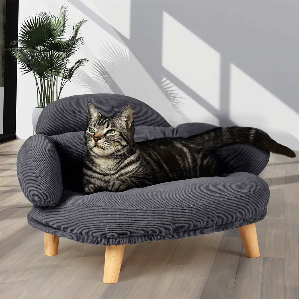 Pawz Elevated Pet Dog Cat Sofa Bed Couch XL Size Grey