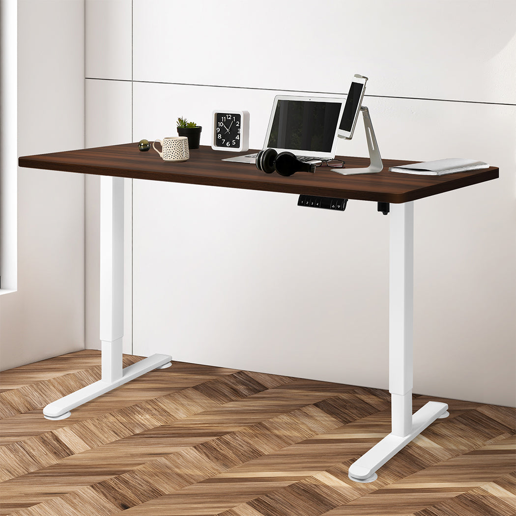 Levede Motorised Standing Desk Adjustable 140cm Walnut 1000x 1MM