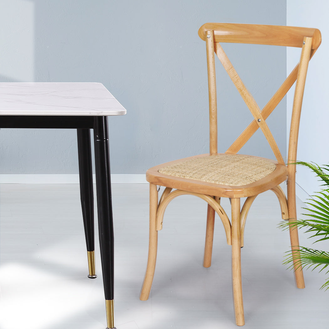 Levede 2X Dining Chairs Cross Back Chair