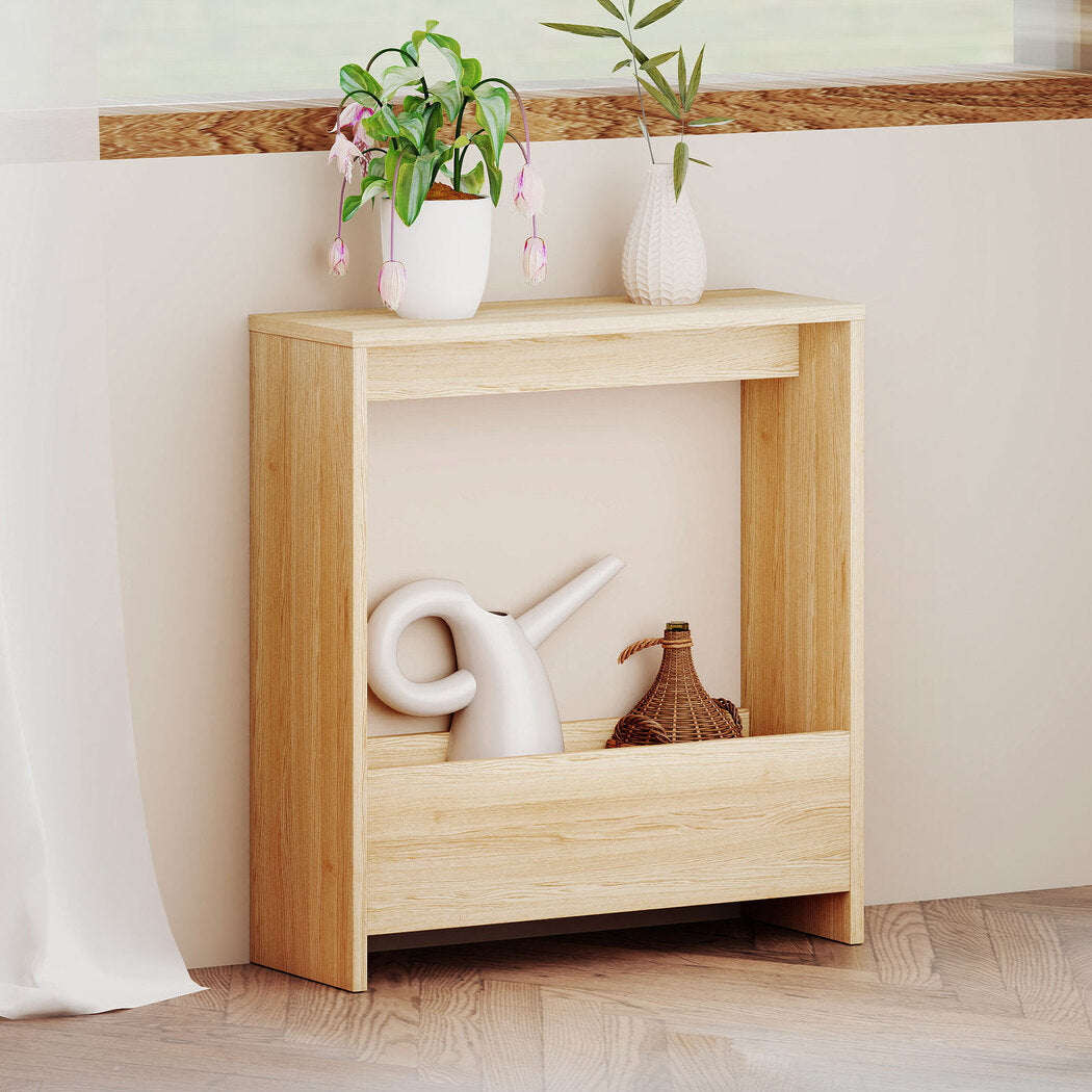 Levede Side Table with Magazine Rack Small End Table