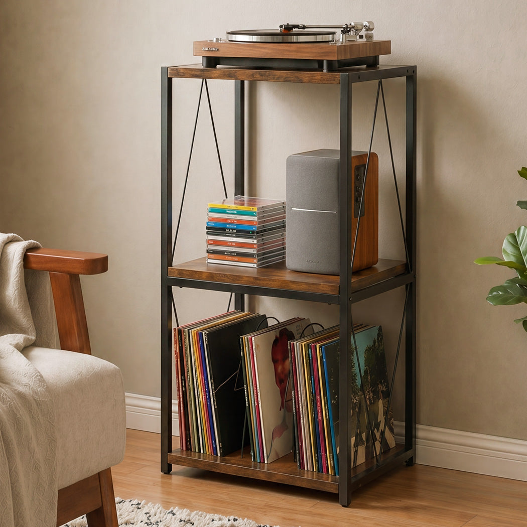 Levede Record Player Stand Vinyl Storage Cabinet LP Rack Turntable Shelf Retro