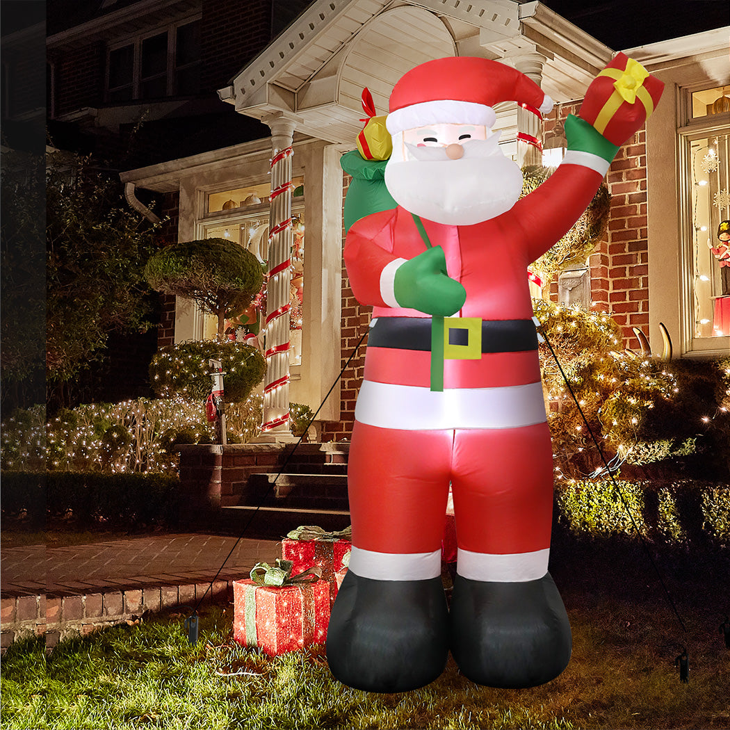 Santaco Inflatable 2.4M Santa Claus LED Christmas Decor