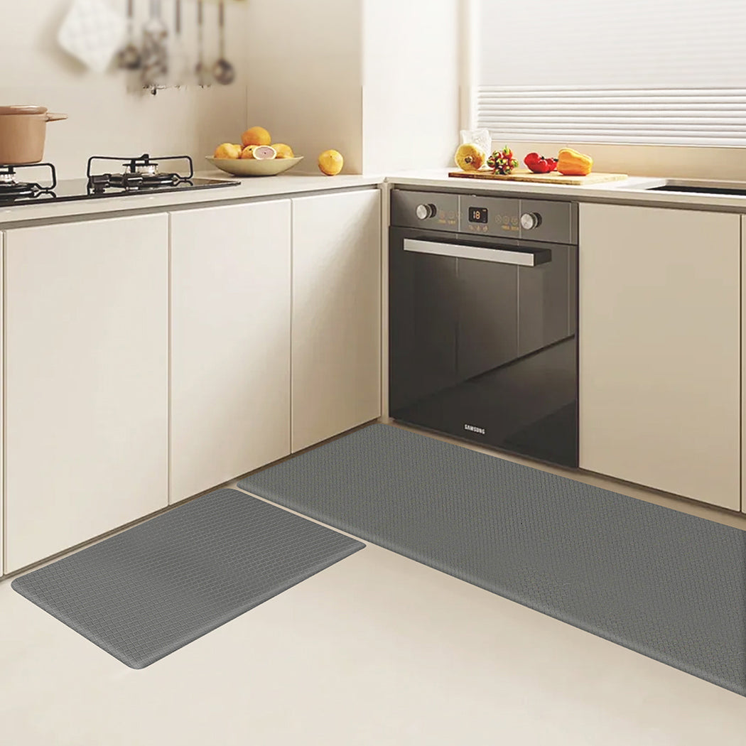 Marlow Kitchen Rug 2PCS Non Slip Anti Fatigue Mat Grey