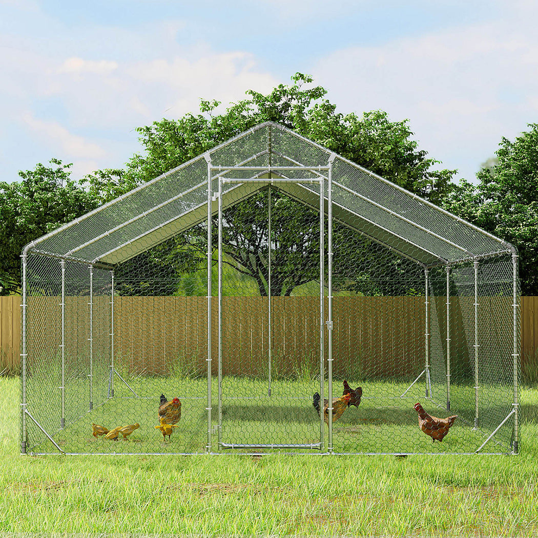 Pawz 600x300x194cm Large Metal Walk-in Chicken Coop Cage