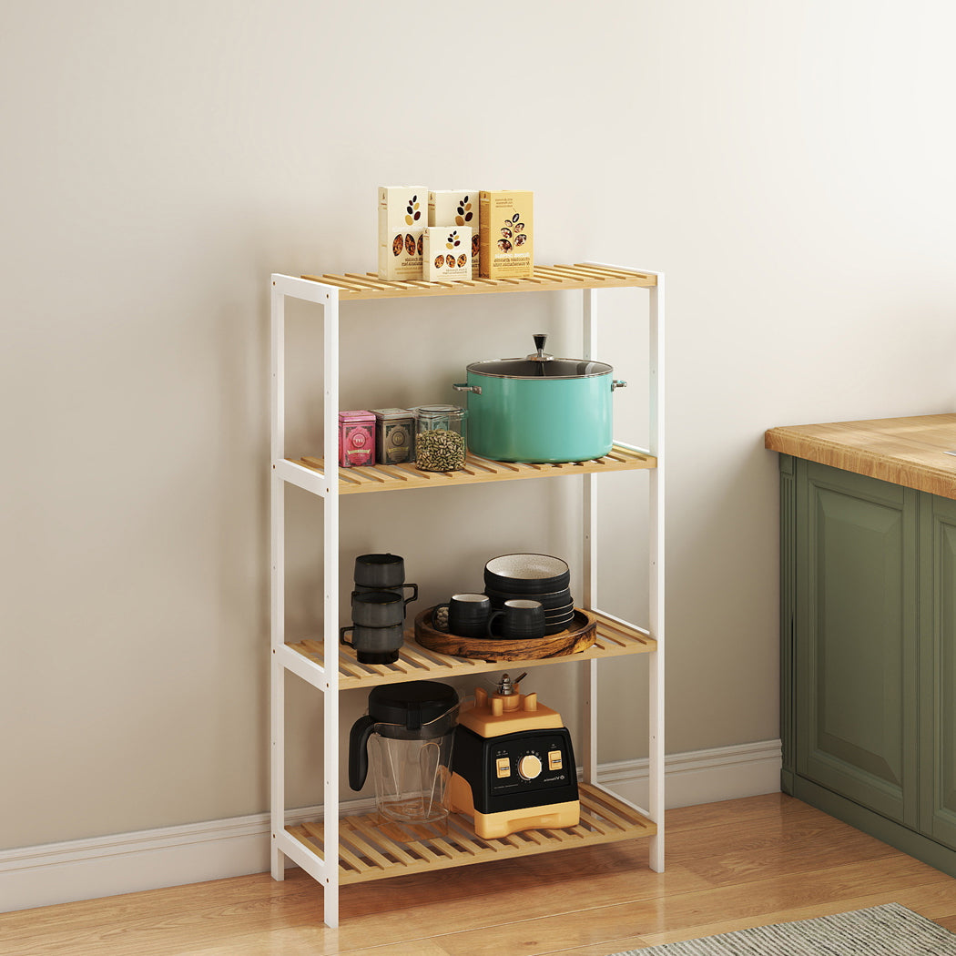 Levede Bamboo Storage Rack 4 Tier Shelf Shoe Organiser