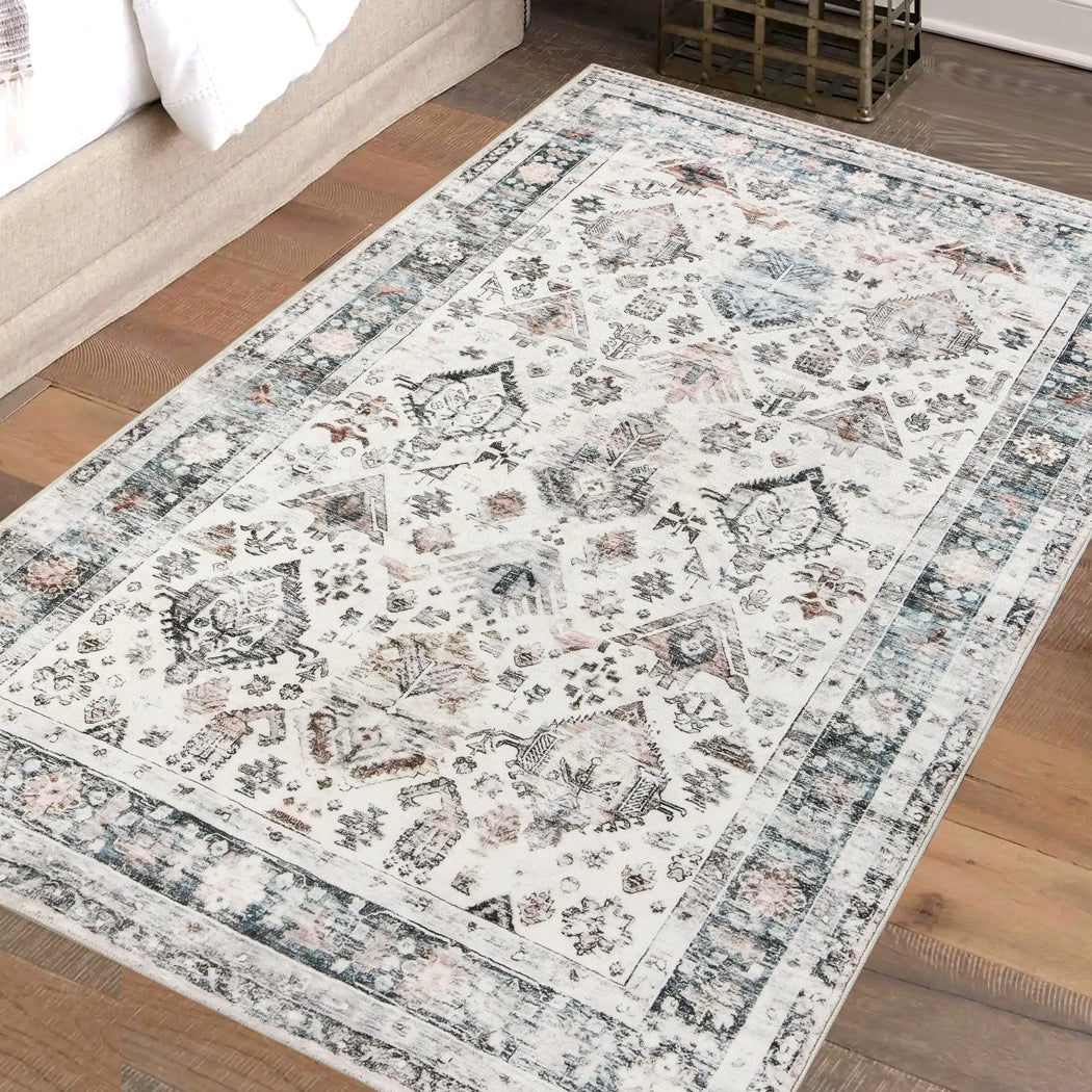 Marlow Floor Rug Vintage Short Pile Washable Carpet Soft Plush Non Slip 200x290