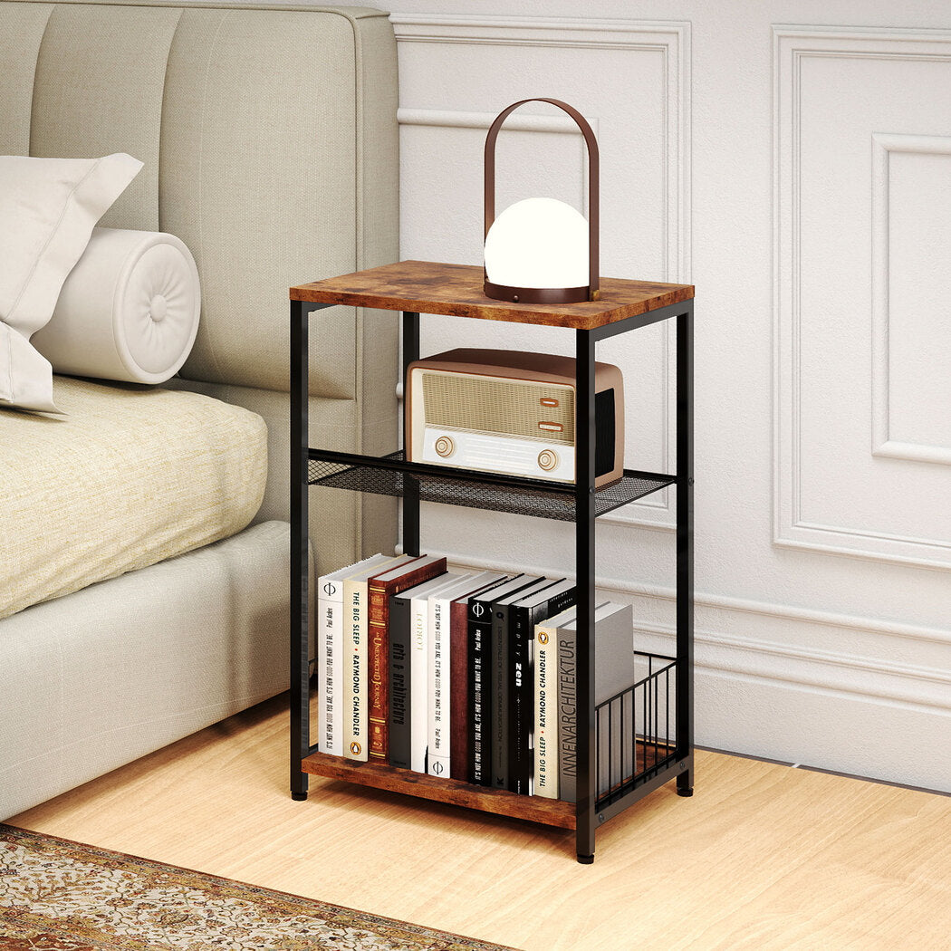 Levede Side Table 3-Tier Storage Shelf Modern Table