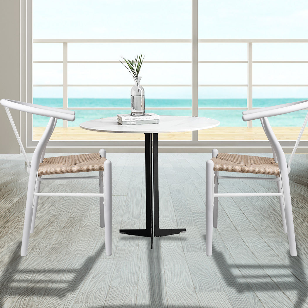 Levede 6x Dining Chairs Wooden Hans White