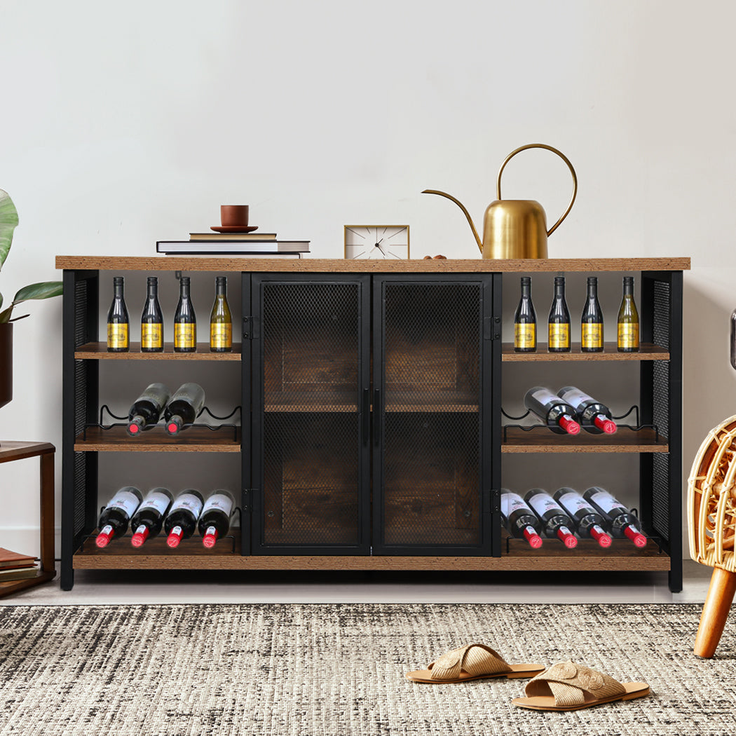 Levede Bar Cabinet Buffet Sideboard Walnut