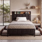 Levede Single Bed Frame PU Mattress Base Storage Drawer Headboard USB Charge