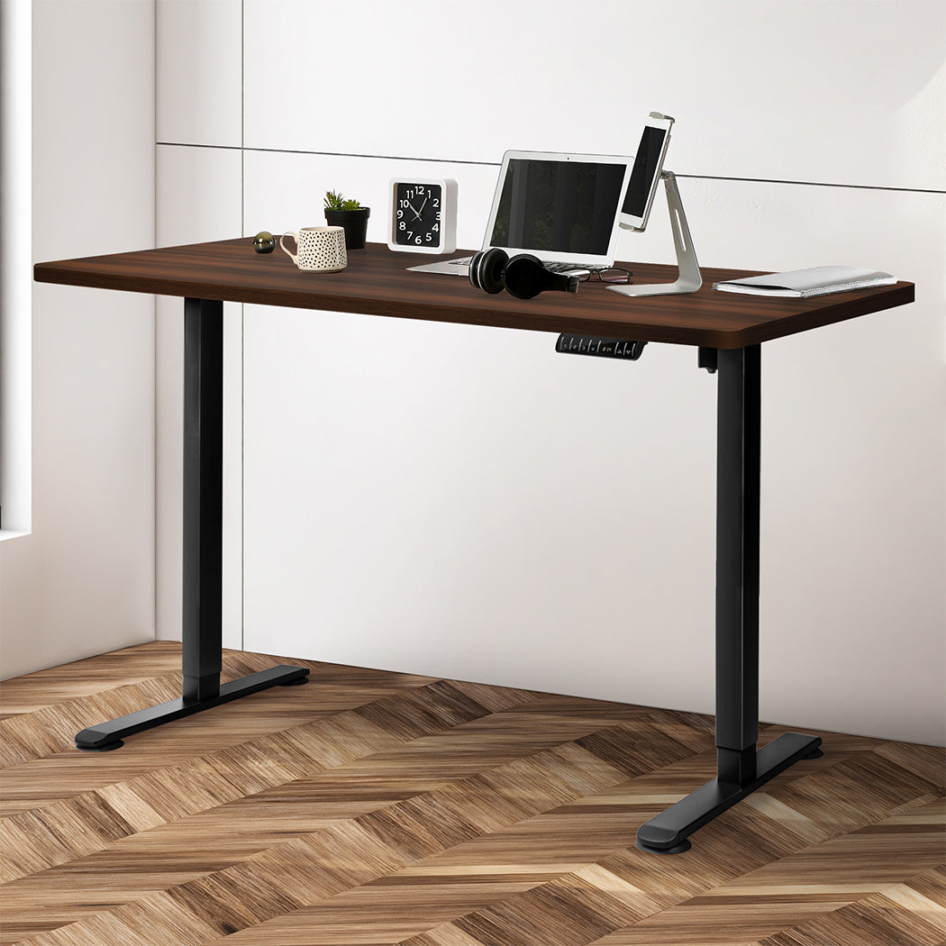 Levede Motorised Standing Desk Adjustable 140cm Walnut 1000x 1MM