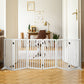 PaWz Wooden Pet Gate Dog Fence Safety White 6 Panels