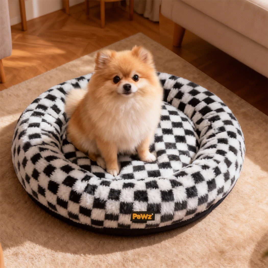 Pawz Circular Plush Dog Cosy Bed Calming Pet Plush Bed