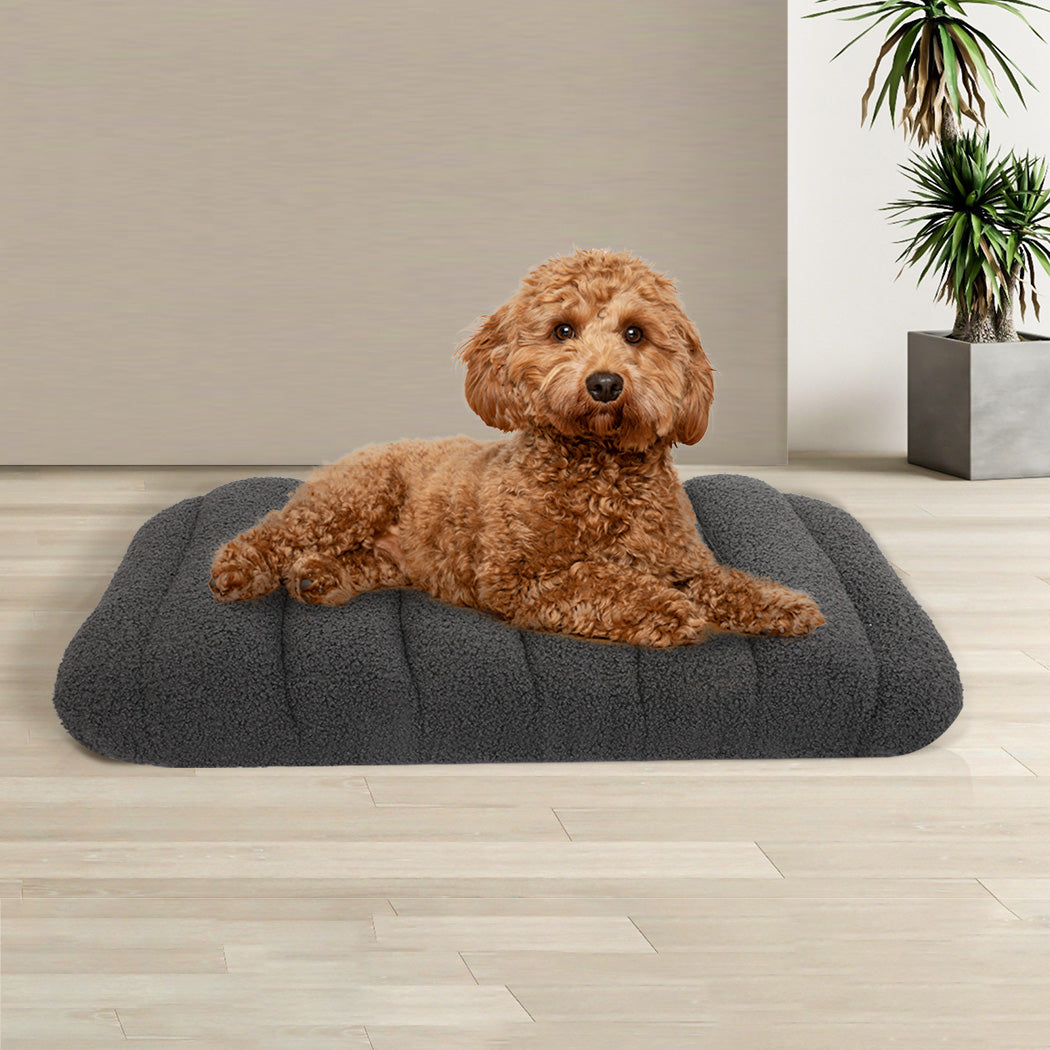 Pawz S Size Orthopedic Dog Bed with Sherpa Plush Removable Cover in Grey