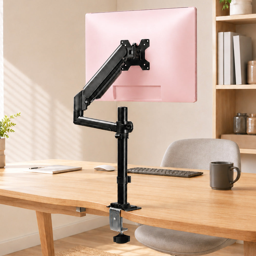 Levede Single Monitor Arm Adjustable 2-Way Desk Mount Rotatable 13-32 inch Black