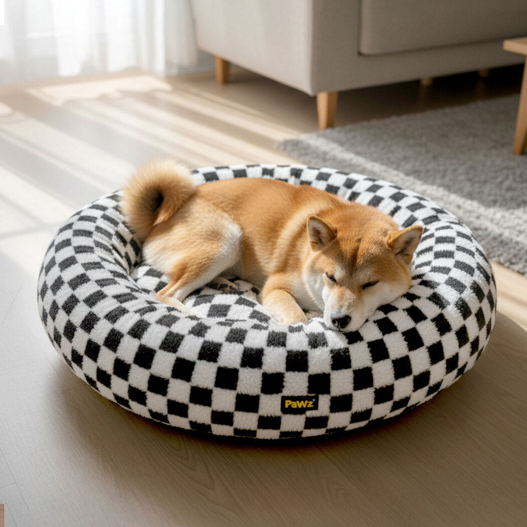 Pawz Circular Plush Dog Cosy Bed Calming Pet Plush Bed