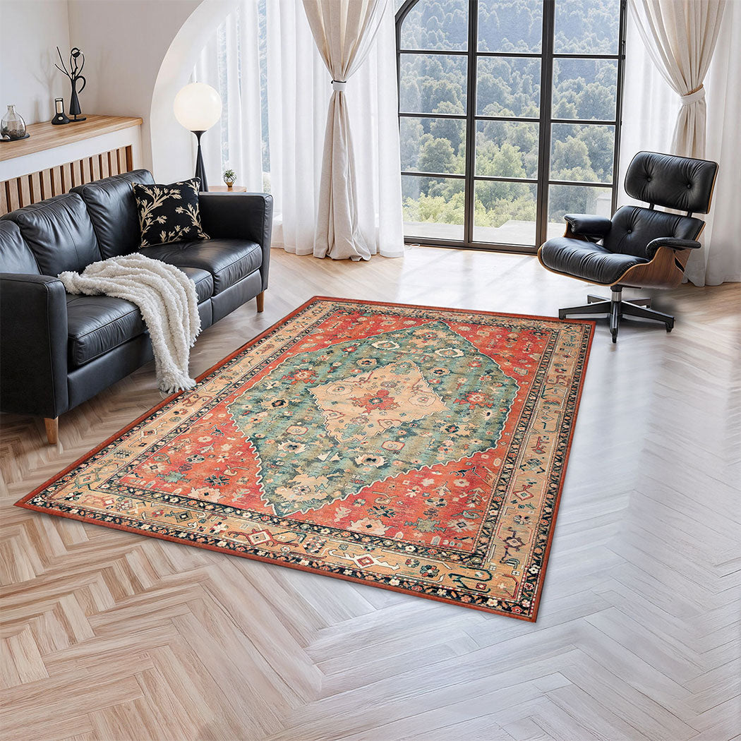 Marlow Floor Rug Vintage Polyester Washable Area Rugs