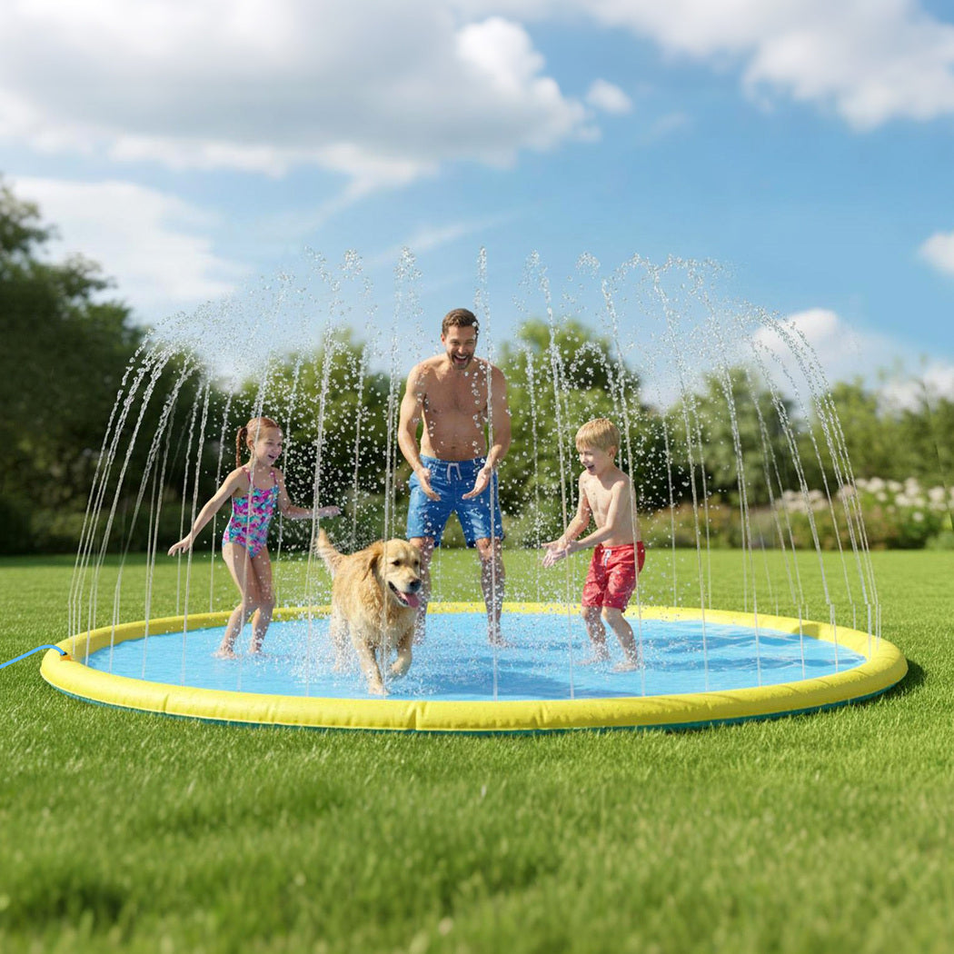 Pawz Splash Pad Kids Pet Sprinkler Water Play Mat 240cm
