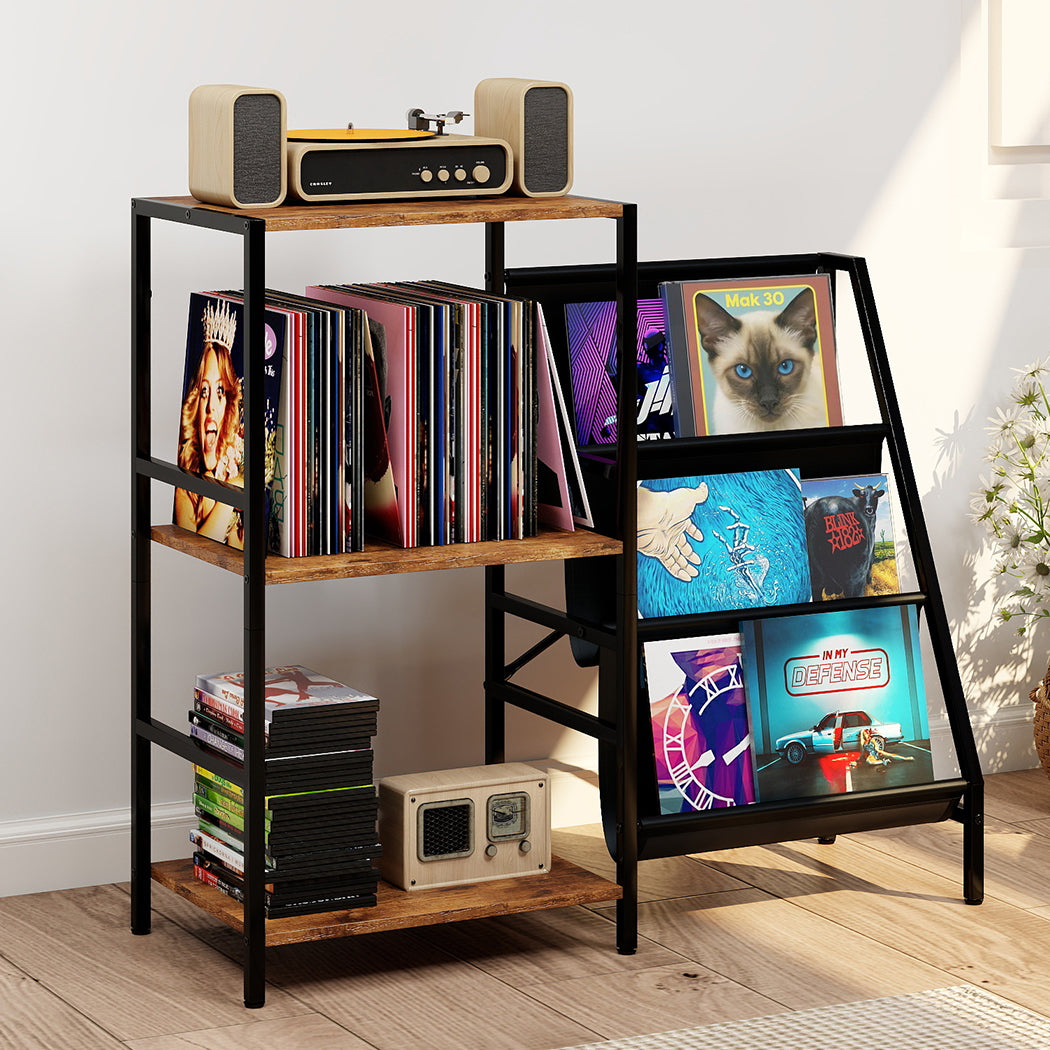 Levede 3-Tier Record Player Stand Vinyl Storage Up to 200 Albums Turntable Table