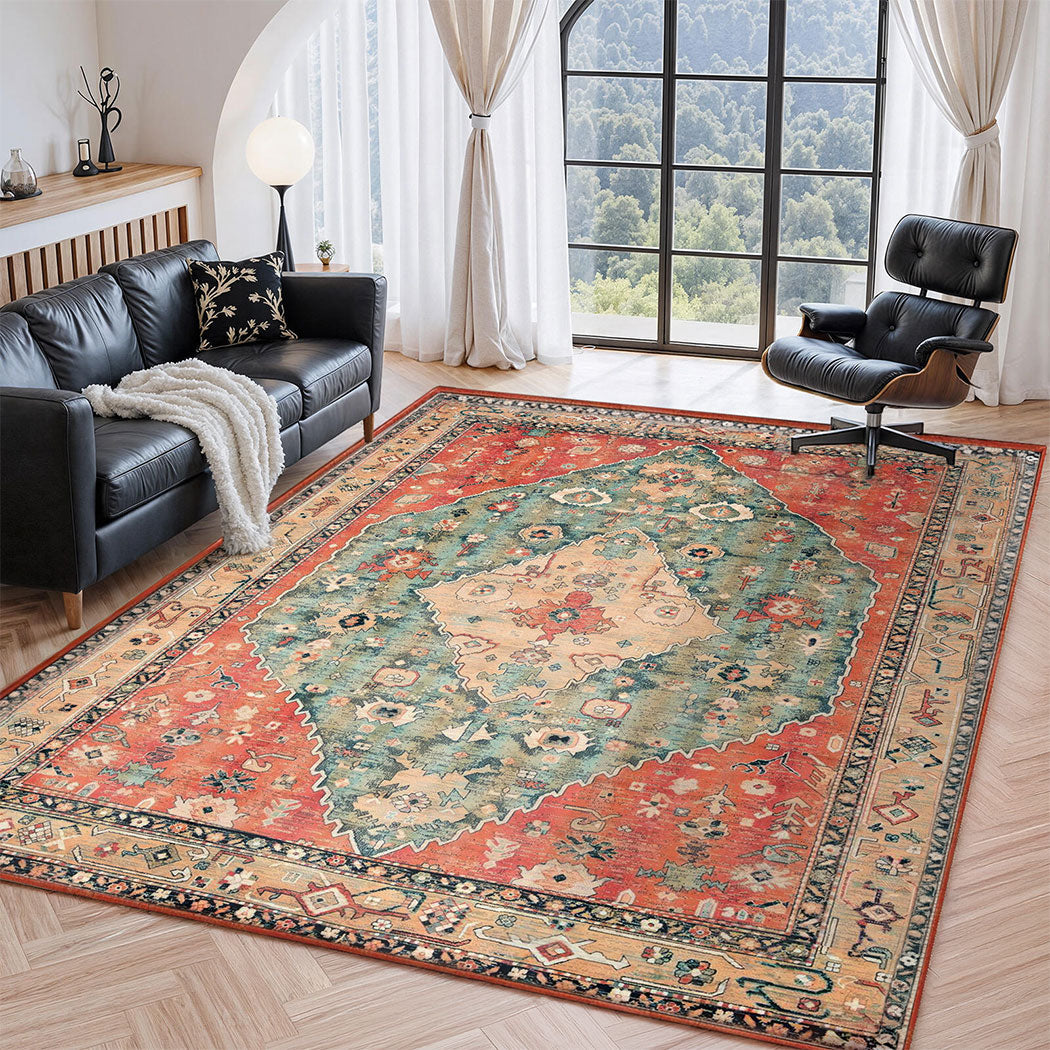 Marlow Floor Rug Vintage Polyester Washable Area Rugs