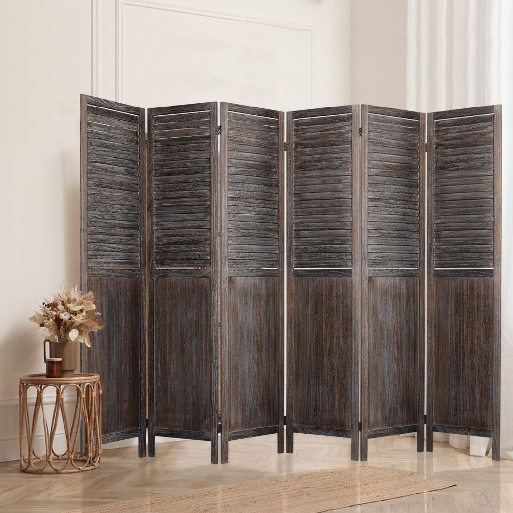 Levede 6 Panel Partition Room Divider Brown