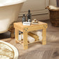 Levede Bamboo Step Stool Small Bedside Stool Non-Slip Footrest Storage Chair