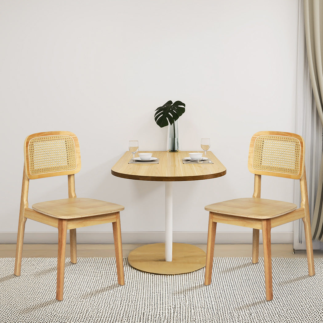 Levede 4x Rattan Dining Chair Wooden Kitchen Chair